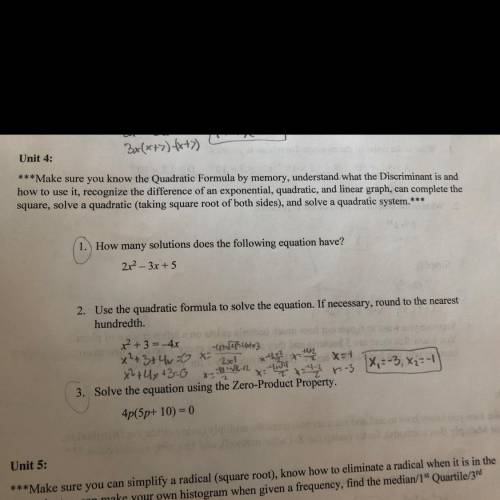 Please help, need both 3 and 1, show your work if possible