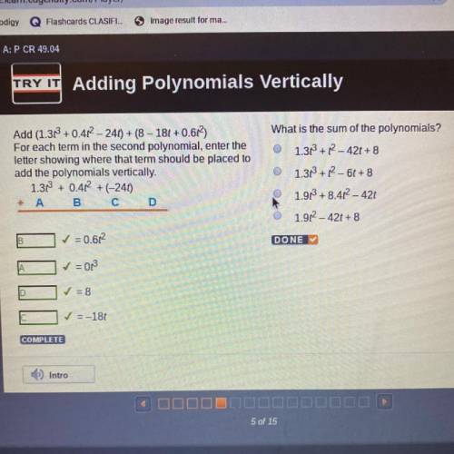 What is the sum of the polynomials ?