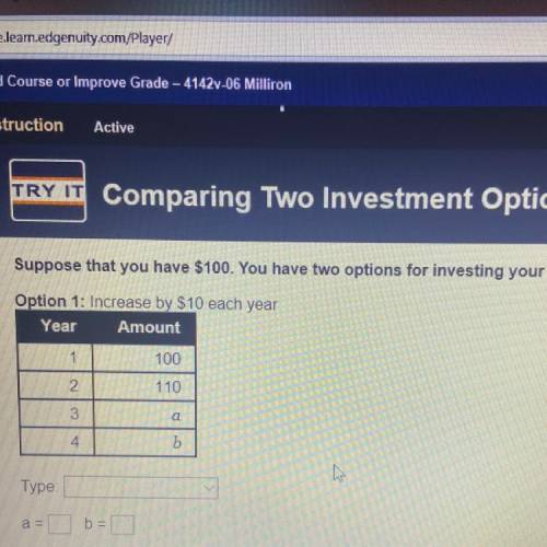 Suppose that you have $100. You have two options for investing your money.

Option 1: Increase by