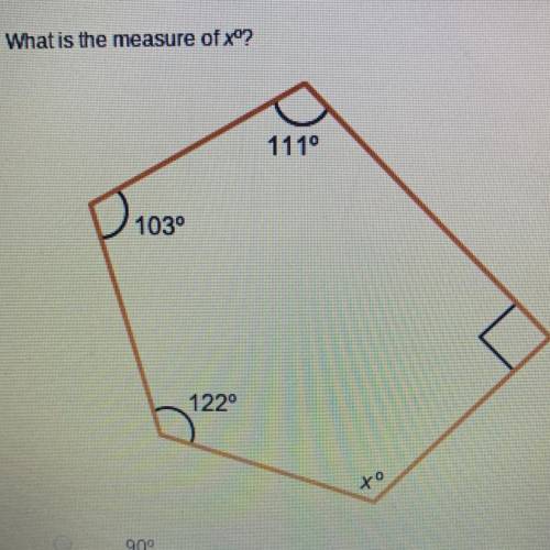 What is the measure of x°?
1. 90°
2. 101°
3. 114°
4. 111°