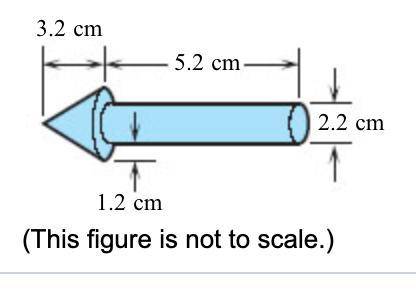 The figure shows a peg used in a board game. Find the amount of plastic needed to create one of the
