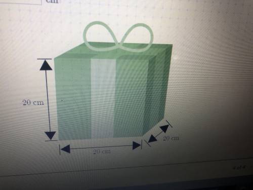 The present shown below is a cube. Find the surface area of the present.