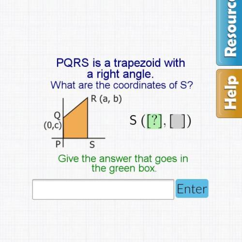 PQRS is a trapezoid with a right angle. What are the coordinates of S