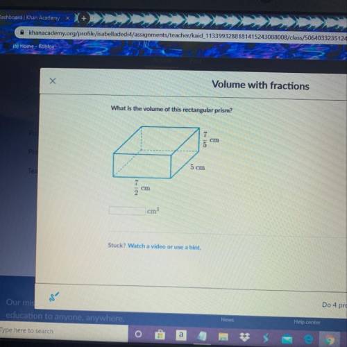What is the volume of this rectangular prism?
Please help I need the answer fast