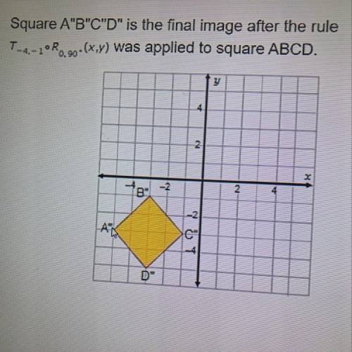 What are the coordinates of vertex A of square ABCD?

O (-1,-6)
O (-1,-2)
0 (-1,6)
O (-2, 1)