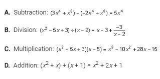 Which of the following equations demonstrate the set of polynomials is not closed under the certain