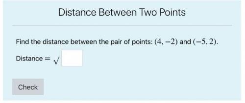 Find the distance between the pair of points (4,-2) and (-5,2).