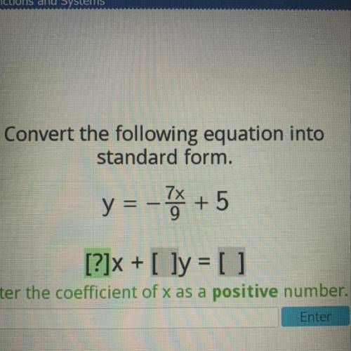 Convert the following equation into
standard form.