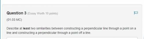 Describe at least two similarities between constructing a perpendicular line through a point on a l