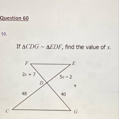 How do we find the value of x