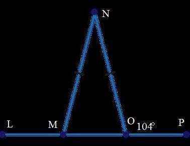Given ΔMNO, find the measure of ∠MNO. A.28° B.38° C.52° D.76°