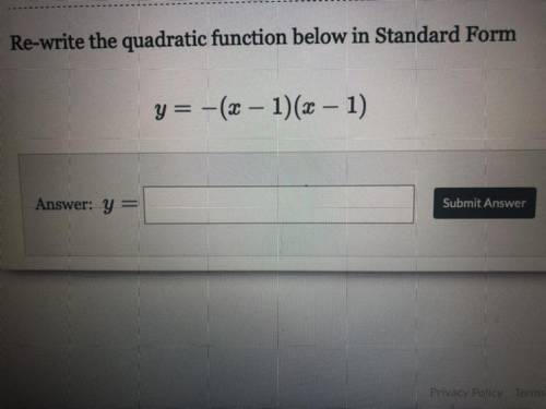 Can anyone rewrite the quadratic function in standard form?