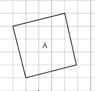 What's the area of the square? Each unit on the grid represents one unit.