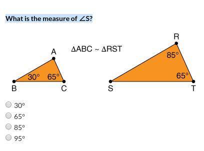 What is the measure of ∠S?