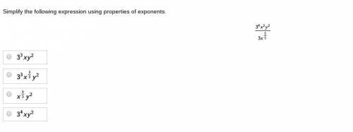 Simplify the following expression using properties of exponents.
