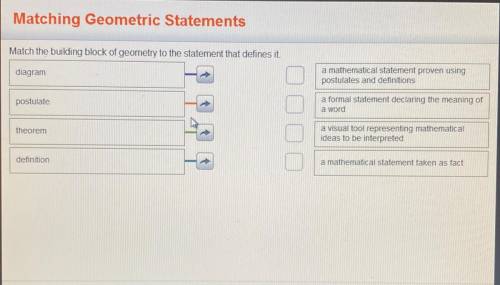 Match the building blocks of geometry to the statement that defines it