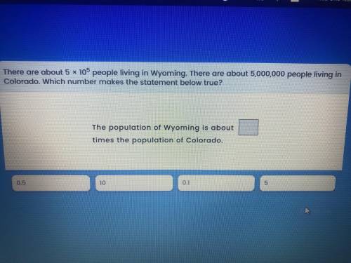 The population of Wyoming is about ? Times the population of Colorado
