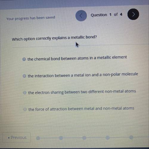 Which option correctly explains a metallic bond