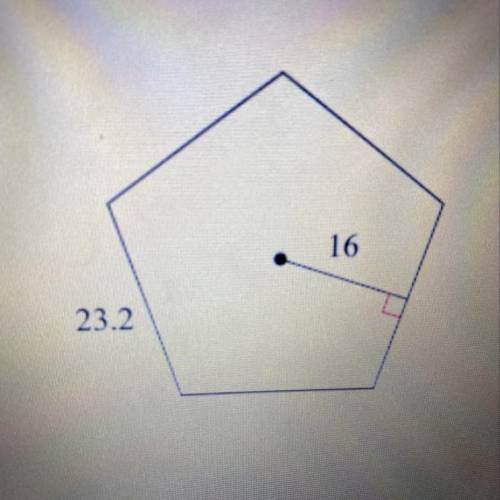 PLEASE HELP I HAVE LIMITED TIME!!

Find the area of the regular polygon. Round to the nearest tent