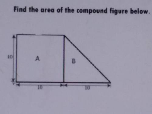 Find the area of the compound figure below
