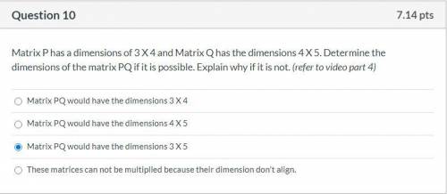 Please help! Correct answer only, please! I need to finish this assgnment this week! Matrix P has a
