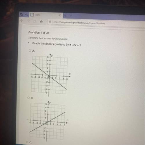 Graph the linear equation: 3y= -2x-1 pls help
