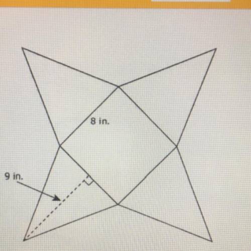 The dimensions for a square pyramid are shown in the figures. What is the lateral surface area of t
