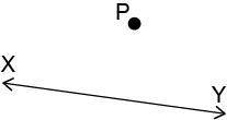How many lines perpendicular to line XY can be drawn from a point P not on line XY? answers: None T