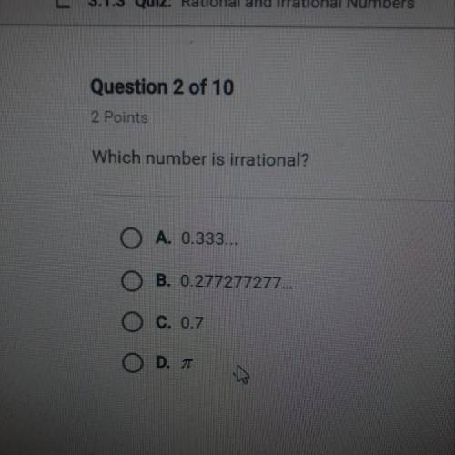 Which number is irrational?