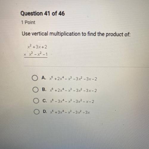 PLEASE HELP ILL MAKE YOU BRAINLIEST
Use vertical multiplication to find the product of