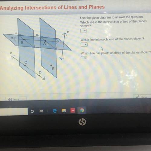 Use the given diagram to answer the question

Which line is the intersection of two of the planes