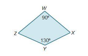 Using the properties of a kite, what is the measure of Angle X? 70° 90° 130° 140°