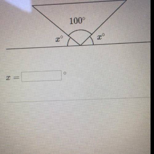Solve for x in the diagram below.
100°
20
2=