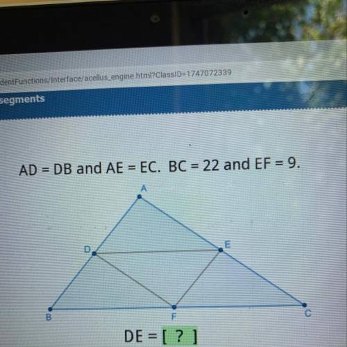 What does DE equal to ?