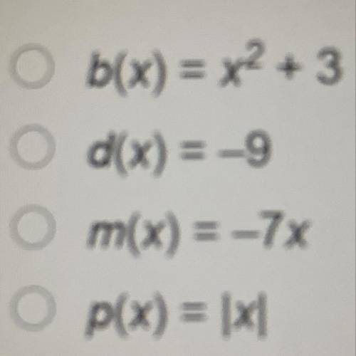 Which function has an inverse that is a function? A, B, C, or D??