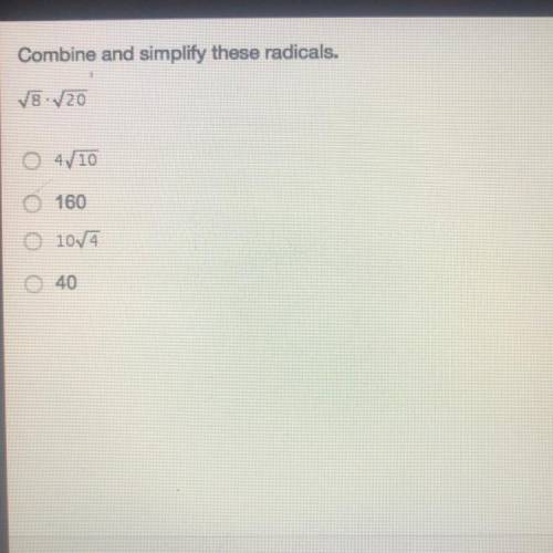 Combine and simplify these radicals