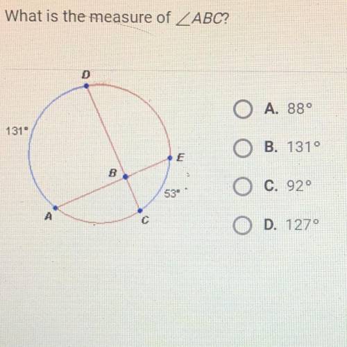 What is the measure of 
ABC