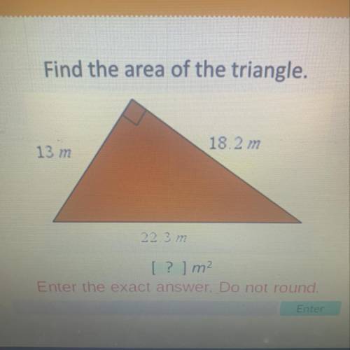 Find the area of the triangle 
Need help fast