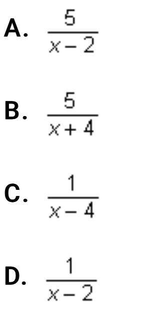 Please help!! Which of the following is equal to the rational expression when x ≠ 2 or -4? 5(x-2)/(