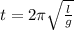 t = 2\pi \sqrt{ \frac{l}{g} }