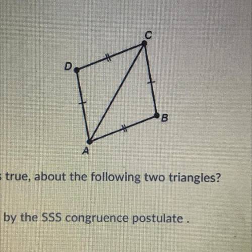Please help! Which statement is true, about the following of the two triangles? (Refer to image)