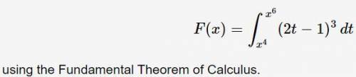 Find the derivative of the following function: