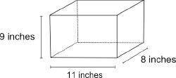 Erin covered a box with contact paper. The dimensions of the box are shown in the figure below: The