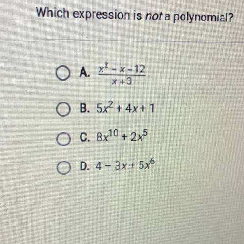Which expression is not a polynomial?