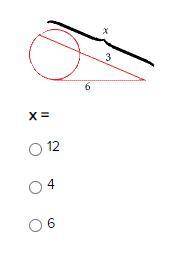 Please help :D x = A)12 B)4 C)6