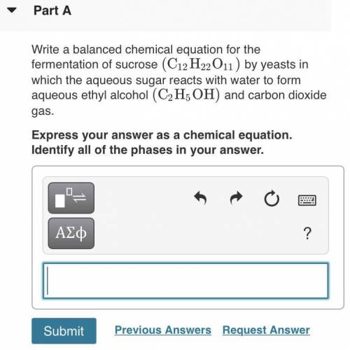 Write a balanced chemical equation question