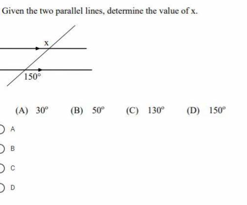 Given the two parallel lines determine the value of x
