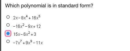 Which polynomial is in standard form?
