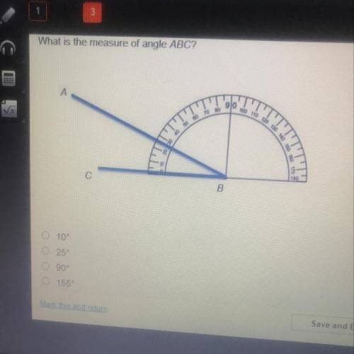 What is the measure of angle ABC?