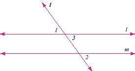 PLEASE HELP ASAP! If <1 and< 2 are equal, then lines l and m are parallel. true or false